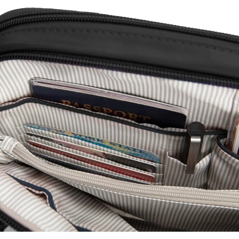 Women's Anti-theft Organizer Crossbody Zipper Wallet RFID Secure Travel